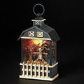 9.5"H LED SWIRL HAUNTED BARN & SCARECROW;BATT N/INC;PORT/CORD