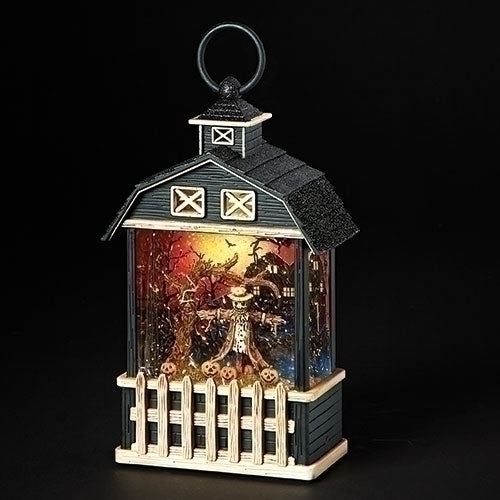 9.5"H LED SWIRL HAUNTED BARN & SCARECROW;BATT N/INC;PORT/CORD