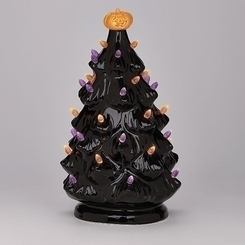 Lighted Black Vintage Tree, 12.5" H, Halloween, Ceramic, Battery Operated, Home Decor, Beautifully Detailed, Long Lasting
