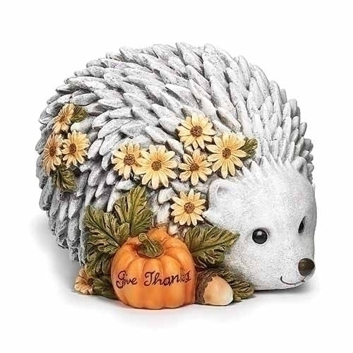 6"H HARVEST HEDGEHOG PUDGY PAL; GIVE THANKS PUMPKIN
