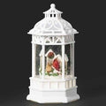 10.5" White and Red LED Swirl Cardinal Gazebo Christmas Tabletop Decor