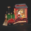 7.75"H LED SWIRL TRAIN ENGINE 	SANTA & DEER; PORT/CORD