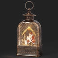 9.5" Kneeling Santa LED Swirl Lantern