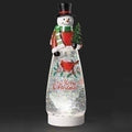 12.7"H LED SWIRL SNOWMAN;MERRY CHRISTMAS, CARDINAL;PORT/CORD