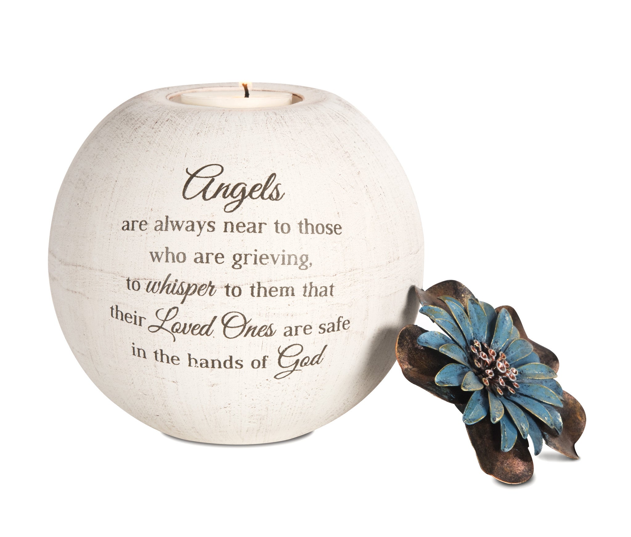 Angel are Near - 5" Round Tea Light Candle Holder
