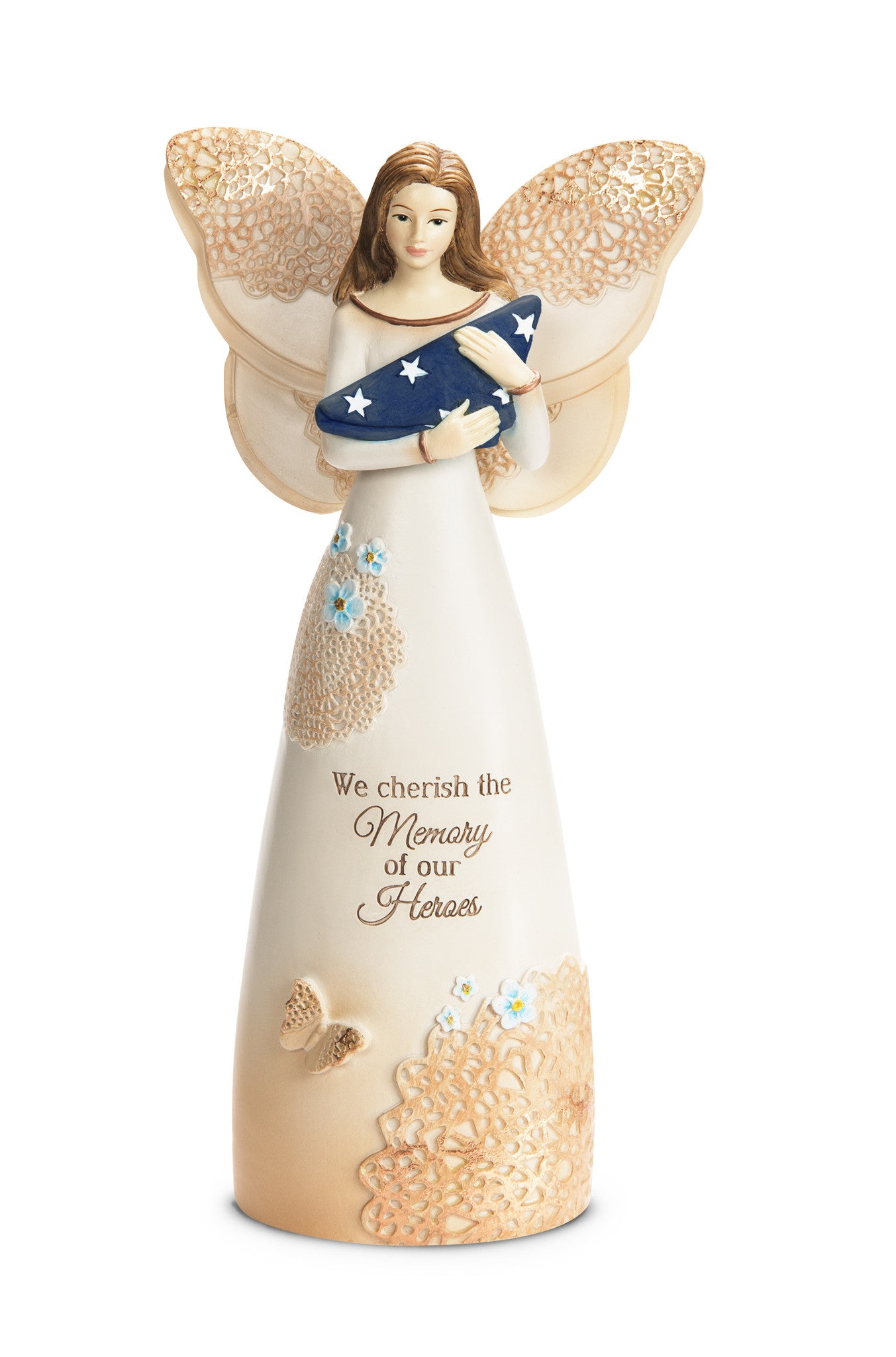 Heroes - 7.5" Angel Holding American Flag
