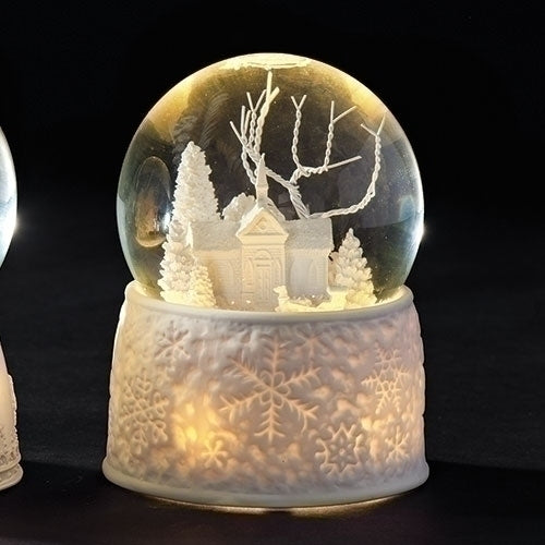 5.5"H LED CHURCH W/SLEIGH DOME