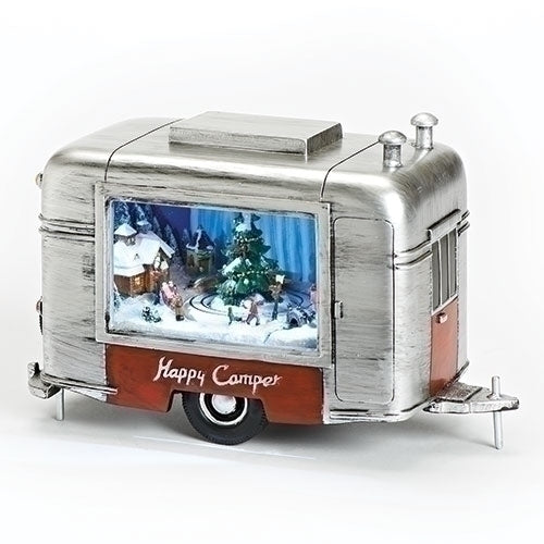 6"H MUSICAL LED TRAILER SILVER RED, ROTATING; BATTERY N/INCL