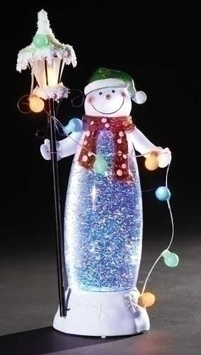 11.5"H LED SNOWMAN W/LAMPPOST 	BATTERY OPERATED N/INCLUDED