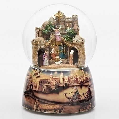 7"H MUSICAL BETHLEHEM DOME 	ROTATING KINGS WINDUP