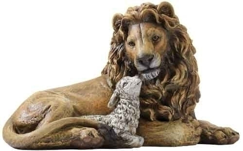 6.5"H Lion and Lamb Laying Together