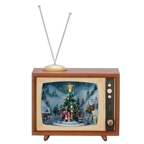 8.75H" MUSICAL LED TV CAROLERS ROTATING; BATTERY N/INCL;TIMER