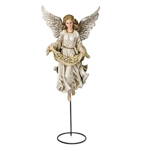 Colored Gloria Angel Figure for 27" Scale Nativity Collection, 30" H