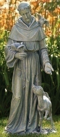 36.5"H ST FRANCIS W/DEER GARDEN STATUE