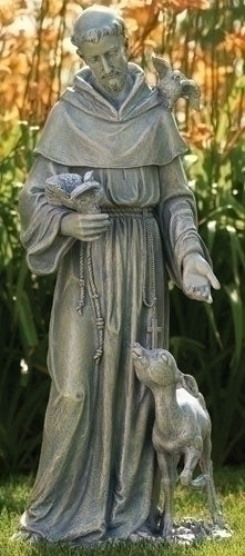 36.5"H ST FRANCIS W/DEER GARDEN STATUE