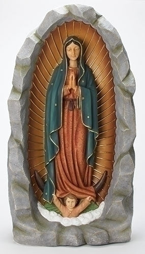 36"H OUR LADY OF GUADALUPE GROTTO GARDEN STATUE