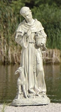18"H ST FRANCIS W/FAWN GARDEN STATUE
