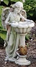 23"H SOLAR ANGEL BIRDBATH GARDEN STATUE