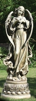 46.75"H ANGEL W/DOVE GARDEN STATUE