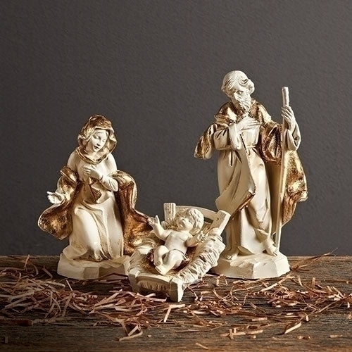 5" SCALE 3 PC SET HOLY FAMILY GOLDEN EDITION