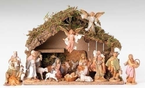 5" SCALE 16 FIGURE NATIVITY W/ITALIAN STABLE