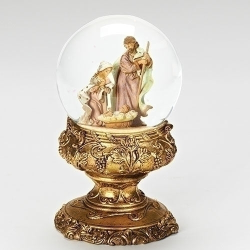 8.25"H HOLY FAMILY DOME 120MM ON GOLD PEDESTAL
