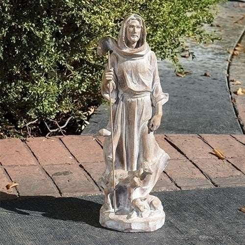 18.75"H GOOD SHEPHERD FIGURE 	CARVED FINISH