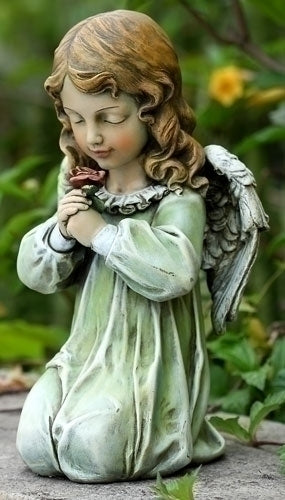 12"H KNEELING ANGEL GARDEN STATUE