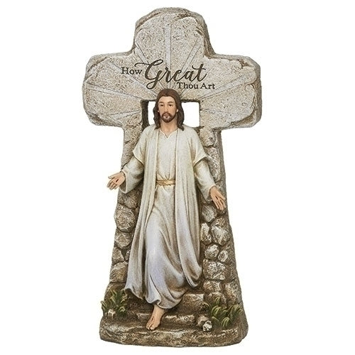 15.25"H JESUS RISING TOMB STATUE