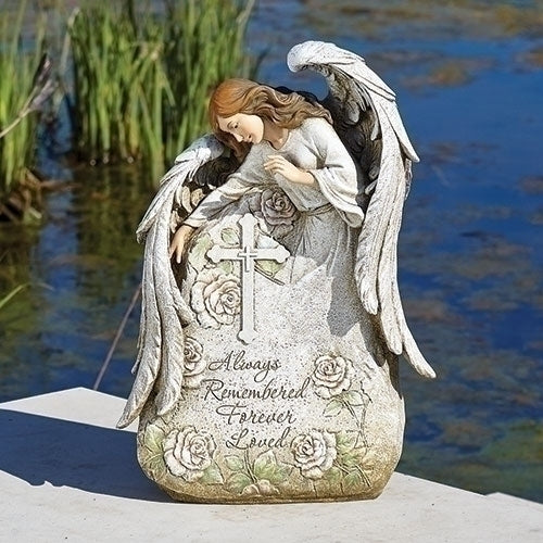 16"H MEMORIAL ANGEL GARDEN STONE
