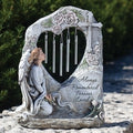 Remembered Forever Loved Angel Grey 11 x 9 Resin Decorative Windchime Noisemaker