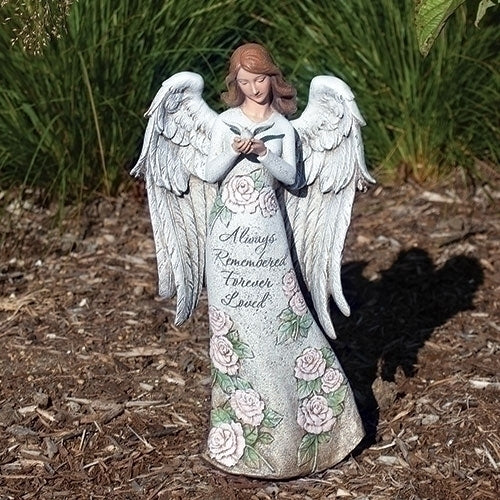 13.25"H MEMORIAL ANGEL W/DOVE STATUE