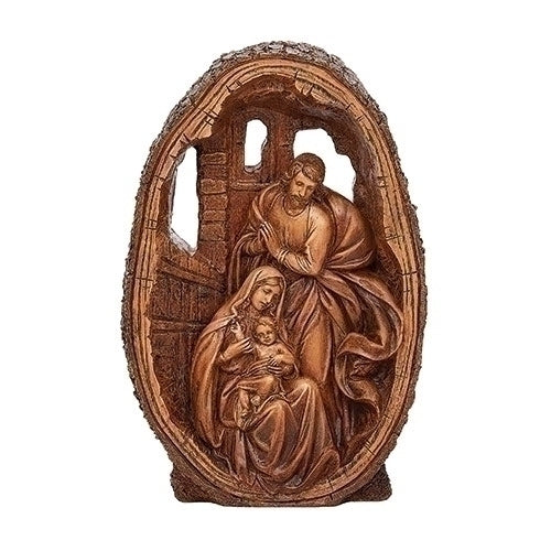 11"H CARVED HOLY FAMILY FIGURE