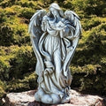 Angel with Baby Statue, 25.25H, Garden Collection, Resin and Stone,