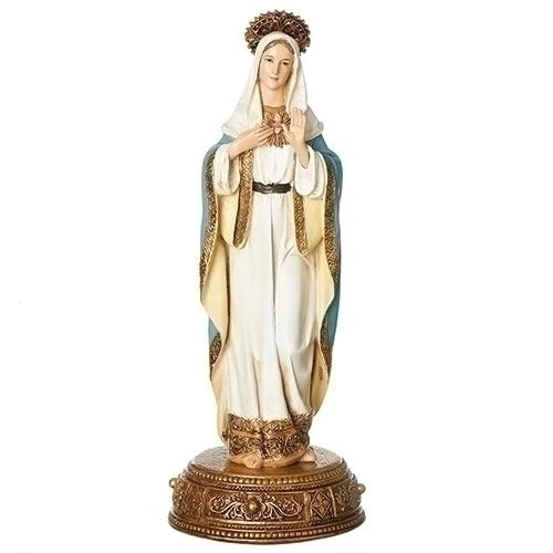 Immaculate Heart of Mary Figure on Base, Heavenly Protectors,  10.5" H