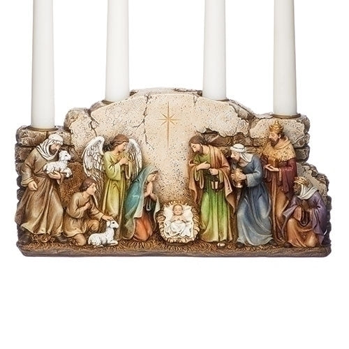 5.5"H NATIVITY W/ARCH WALL ADVENT HOLDER; CANDLES N/INCL