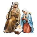 3-Piece Nativity Set Kneeling Holy Family, Includes Baby Jesus, Mary and Joseph, 14.75"