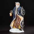 Santa with Wreath and Lantern Figure, 15.5" H