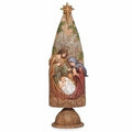 14"H HOLY FAMILY UNDER TOWN AND STAR: CONE SHAPE