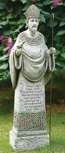 26.5"H ST PATRICK GARDEN STATUE