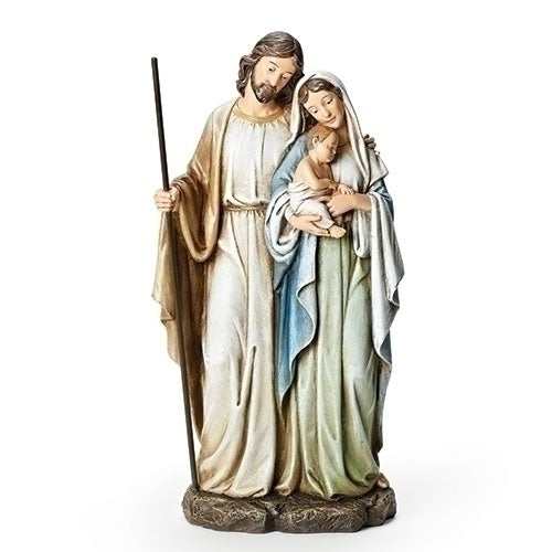 12" HOLY FAMILY FIG, MARY HOLD BABY SOFT GRAYED COLORS