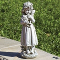 16"H ANGEL W/LAMB GARDEN STATUE