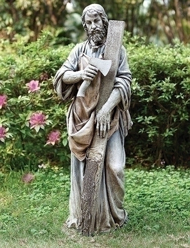 35.75"H ST JOSEPH THE WORKER 	GARDEN STATUE