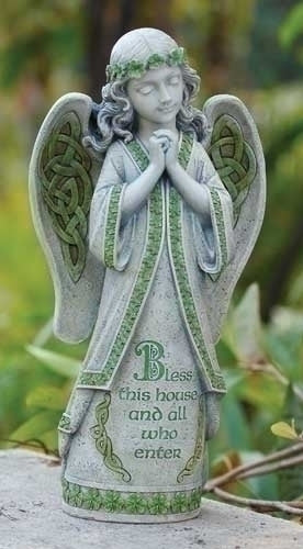 Irish Angel Garden, Garden Collection, Religious Statue, Holy Family, Memorial, Angel, Patron Saint, Garden Décor (14x7x4)