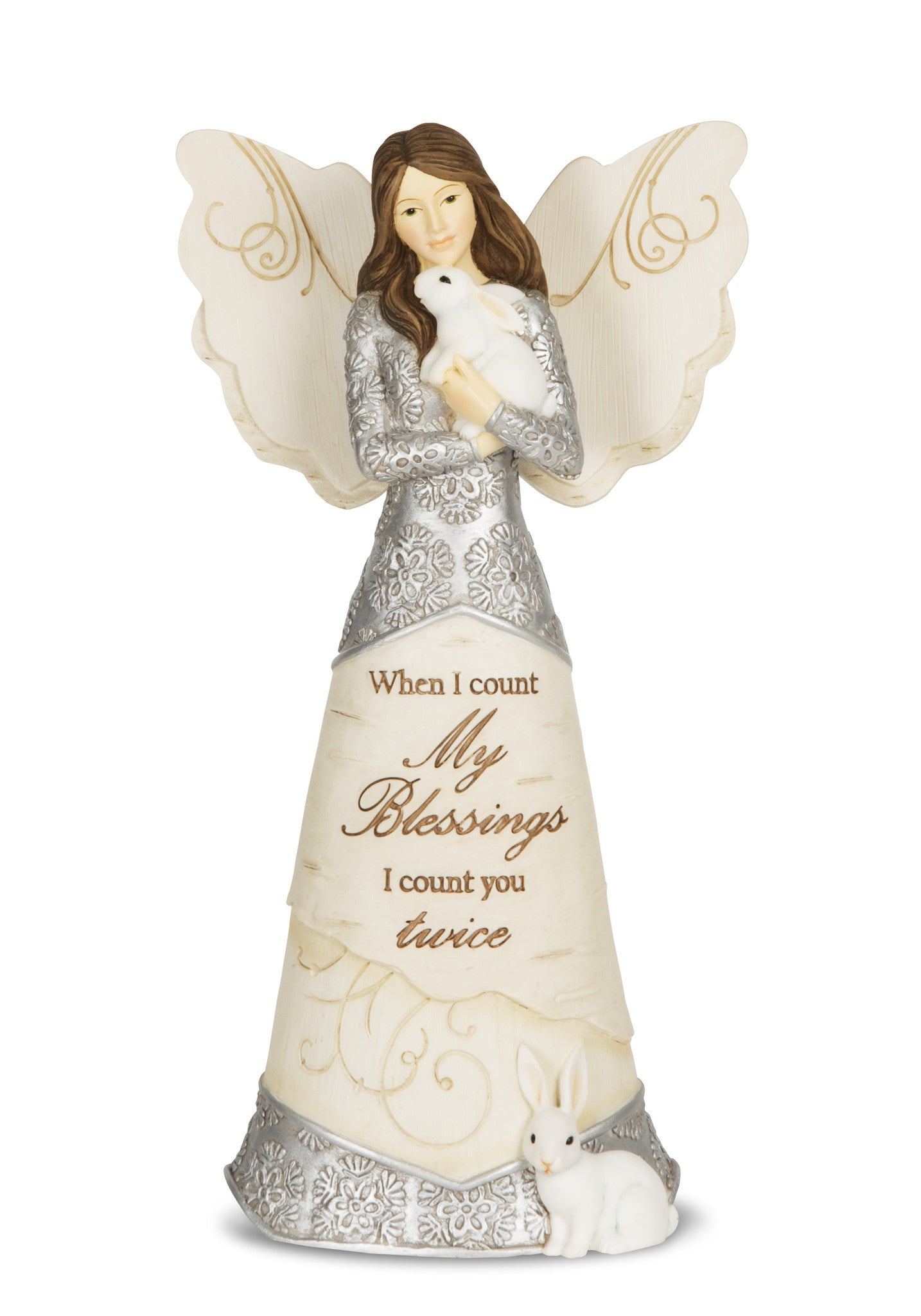 Count Your Blessing - 7.5" Angel Holding Bunnies
