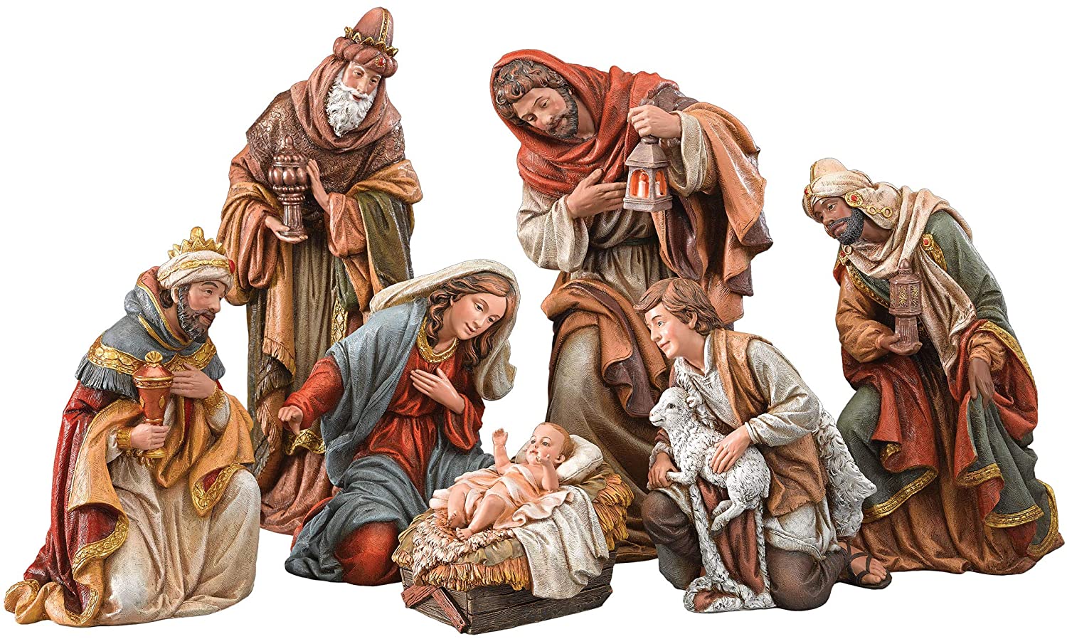 17"H 7 PC ST NATIVITY; 3 KINGS & SHEPHERD